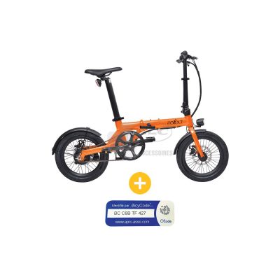 VELO A ASSISTANCE ELECTRIQUE CITY ORANGE+ MARQUAG+DECL BICYCODE